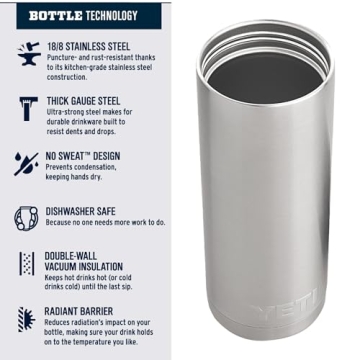 Yeti Rambler 18 Oz Hotshot Bottle Black Insulated
