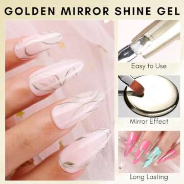 Makartt Chrome Gel Nail Polish: 8ml Metallic Gel Nail Polish, Gold 3D Metal Painting Gel for Nail Ar...