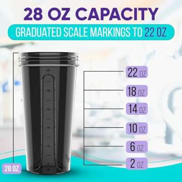 VELOMIX -6 PACK- Shaker Cups for Protein Shakes 28 oz - 6x Wire Whisk | Leak Proof Protein Shaker Bottle for Protein Shakes, Shaker Bottle Pack for Pre & Post Workout, Shaker Cup, Shaker Bottle Cups