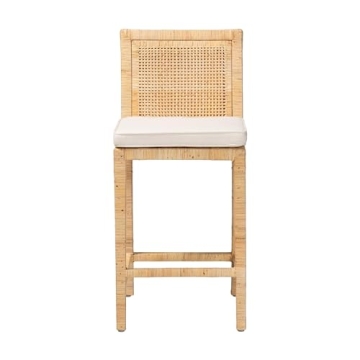 Baxton Studio Sofia Modern Wood Counter Stool with Back, Natural (185-11874-HiT)