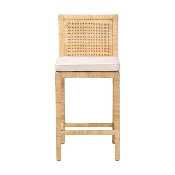 Baxton Studio Sofia Modern Wood Counter Stool with Back, Natural (185-11874-HiT)