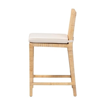 Baxton Studio Sofia Modern Wood Counter Stool with Back, Natural (185-11874-HiT)