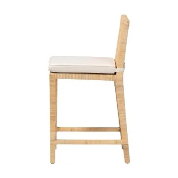 Baxton Studio Sofia Modern Wood Counter Stool with Back, Natural (185-11874-HiT)
