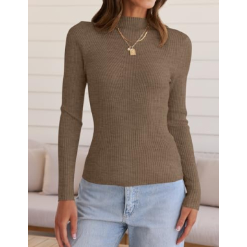 Stylish ZESICA Slim Fit Mock Turtleneck Knit Sweater