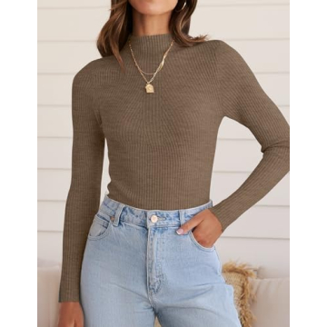 Stylish ZESICA Slim Fit Mock Turtleneck Knit Sweater