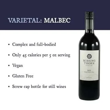 Missing Thorn Red Alcohol-Removed Malbec Wine by Aaron Pott - Sip Clean Non-alcoholic wine with Rich Black Cherry & Plum Notes - Low Sugar, Vegan, Gluten-Free