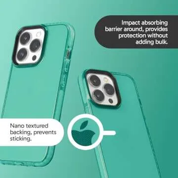 SteepLab Barrier Case for iPhone - Impact Absorbing Case with Full Body Protection and Raised Bezel (Polished Turquoise Blue, iPhone 13 Pro Max)