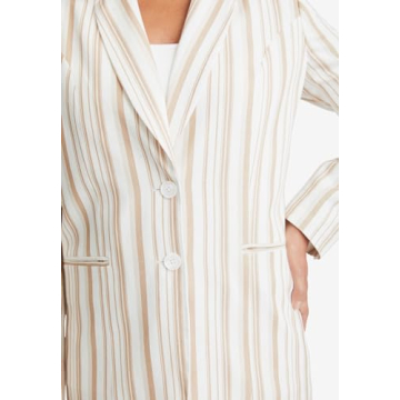 Jessica London Women's Plus Size Linen Blazer in Khaki