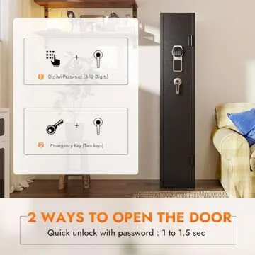 2-3 Gun Safe, Gun safes for Home Rifle and Pistols, Gun Safe for Guns with Quick Access, Gun Safes for Rifles and Shotguns with Removable Gun Racks and Pockets