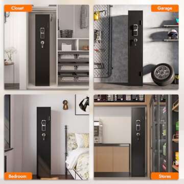 2-3 Gun Safe, Gun safes for Home Rifle and Pistols, Gun Safe for Guns with Quick Access, Gun Safes for Rifles and Shotguns with Removable Gun Racks and Pockets