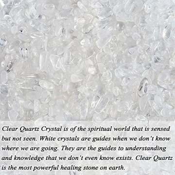 Top Plaza Natural Clear Quartz Tumbled Chips Crushed Stones Reiki Healing Quartz Crystals Irregular Shaped Gemstones 0.45lb