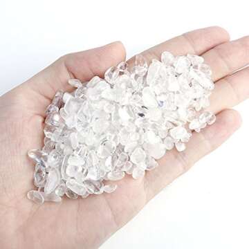 Top Plaza Natural Clear Quartz Tumbled Chips Crushed Stones Reiki Healing Quartz Crystals Irregular Shaped Gemstones 0.45lb