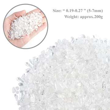 Top Plaza Natural Clear Quartz Tumbled Chips Crushed Stones Reiki Healing Quartz Crystals Irregular Shaped Gemstones 0.45lb