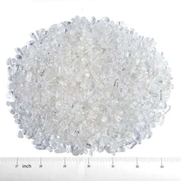 Top Plaza Natural Clear Quartz Tumbled Chips Crushed Stones Reiki Healing Quartz Crystals Irregular Shaped Gemstones 0.45lb