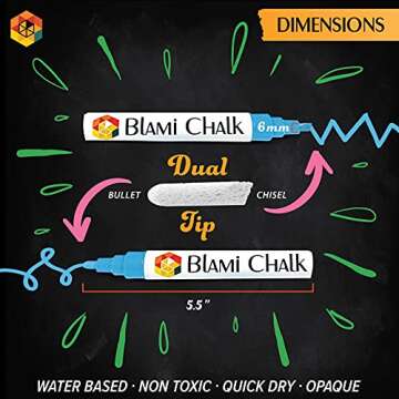 10Pack Erasable Liquid Chalk Markers with Extra Gold and Silver Colors, 6mm Reversible Tip Drawing Chalk Pens with Vibrant Color for Chalkboard Signs, Windows, Blackboards, Office School Supplies