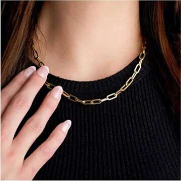 Yoosteel Layered Necklaces for Women, Vintage Medallion Necklace Retro Paperclip Chain Link Necklace Layered Coin Necklaces for Women