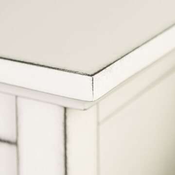 Walker Edison Charlotte Classic Glass Door Storage Buffet, 52 Inch, Antique White