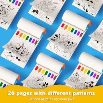 Paint with Water Coloring Book for Kids, 3 in 1 Watercolor Painting Books Kit for Kids Ages 4 5 6 7 8, Cute Cartoon Character Water Color Paint Set Art Craft Gift for Drawing with 2 Brushes