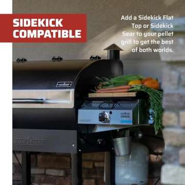 Camp Chef Woodwind WIFI 24" Grill with Sidekick Flat Top - Pellet Grill & Smoker for Outdoor Cooking - Bluetooth & WIFI Connectivity - 160°F to 500°F Range - 811 Sq In Total Rack Surface Area