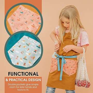 Kids Apron | Ocean Inspired Custom Kids Aprons for Cooking | Durable Cotton Apron for Kids w/Straps ...