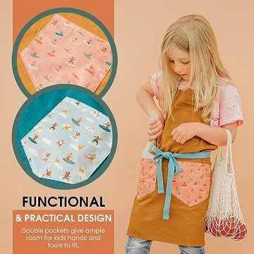 Kids Apron | Ocean Inspired Custom Kids Aprons for Cooking | Durable Cotton Apron for Kids w/Straps ...