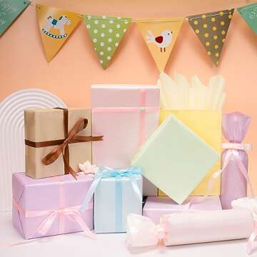 Larcenciel 70 Sheets Tissue Paper, Metallic Gift Tissue Paper for Gift Bags, Gift Wrapping & Packaging, Colorful Gift Wrap Perfect for Birthdays, Holidays, Weddings, Art Crafts, Party Decor,19.7x13.8