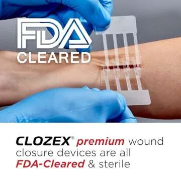 Clozex Emergency Laceration Closures - Repair Wounds Without Stitches. FDA Cleared FSA HSA Eligible Skin Closure Device for 3 Individual Wounds Or Combine for Total Length of 3 3/8 Inches