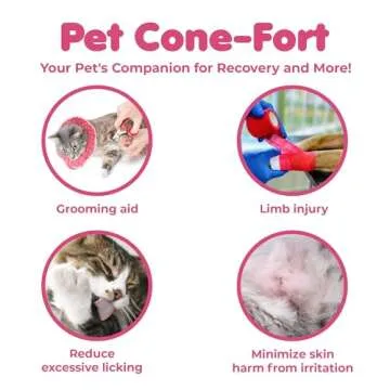 SunGrow Cat Cone Collar Soft, Pet Recovery Elizabethan E Collar Soft Neck Cone to Stop Licking for Cats & Kittens After Surgery, Cat Surgical Recovery Suit for Wound Cover, Puppy Dog & Rabbit Cone