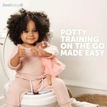 Jool Baby Folding Travel Potty Training Seat for Toddlers, Fits Round & Oval Toilets, Non-Slip Suction Cups, Includes Free Travel Bag (Gray)
