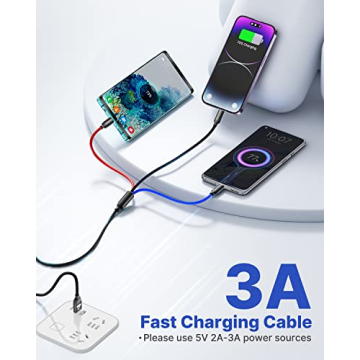 Aioneus Nylon Braided 3 in 1 Charging Cable