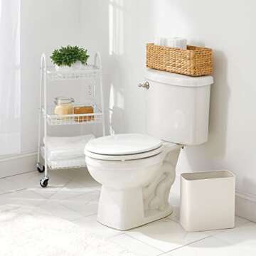 mDesign Small Metal Trash Can for Bathroom Elegance
