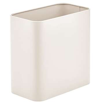 mDesign Small Metal Trash Can for Bathroom Elegance