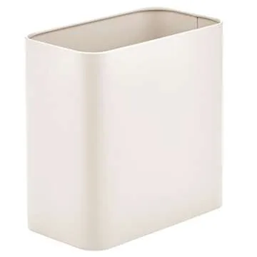 mDesign Small Metal Trash Can for Bathroom Elegance