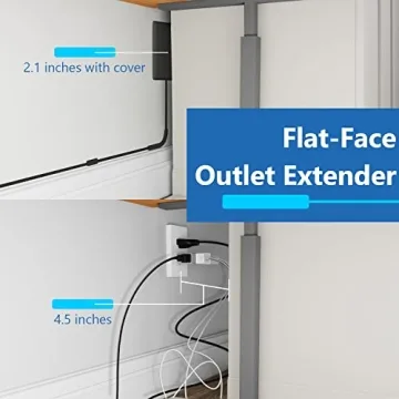 LIDER Flat-Face Outlet Extender with 3 Receptacles and 3ft Cord