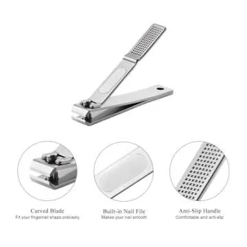 HAWATOUR Nail Clippers Set, Ultra Sharp Sturdy Fingernail and Toenail Clipper Cutters with Visibly Tin Case, Silver