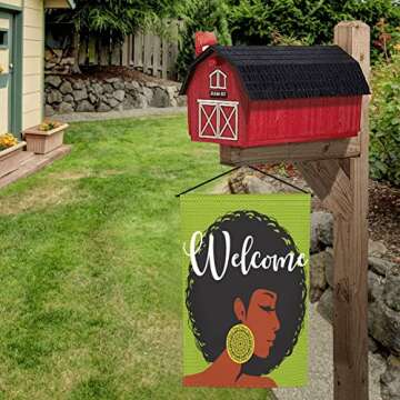 Afro Woman Garden Flag 12x18 for Outdoor Decor