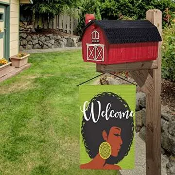Afro Woman Garden Flag 12x18 for Outdoor Decor