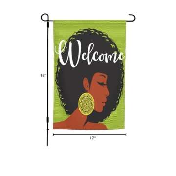 Afro Woman Garden Flag 12x18 for Outdoor Decor