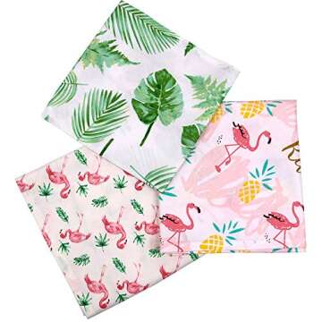 5 Pcs Summer Dog Bandana Adjustable Holiday Hawaiian Style Dog Scarfs Cute Rainforest Fruit Pet Bandanas for Small Medium Large Puppy Dogs Cats
