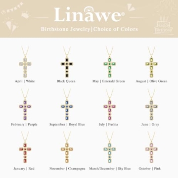 Linawe 14K Gold Black Cross Moissanite Necklace Women