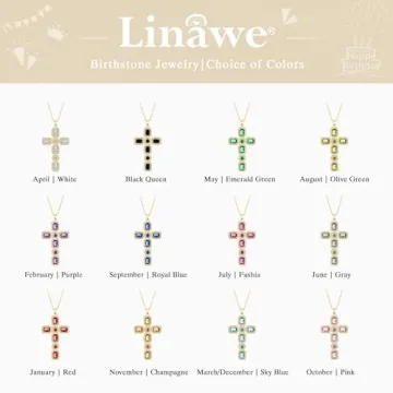 Linawe 14K Gold Black Cross Moissanite Necklace Women