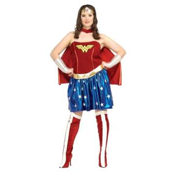 Rubie's womens Dc Comics Full Figure Wonder Woman Adult Sized Costume, Red/ Blue Wonder Woman, Plus