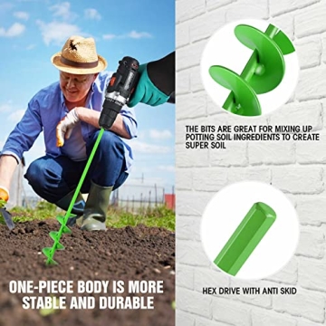 Royars Heavy-Duty Auger Drill Bit for Easy Planting Digging