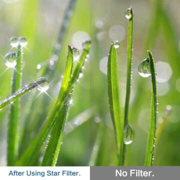 67mm Star Filter 4 Pieces Starburst Lens Filter(4 Points,6 Points,8 Points,12 Points) with Centre Pinch Lens Cap for Canon Nikon Sony Olympus Pentax and Other DSLR Cameras + 4 Slot Filter Pouch