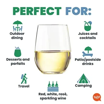 Unbreakable Stemless Wine Glasses, 16oz, Stylish and Safe