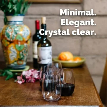 Unbreakable Stemless Wine Glasses, 16oz, Stylish and Safe