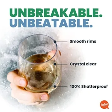 Unbreakable Stemless Wine Glasses, 16oz, Stylish and Safe