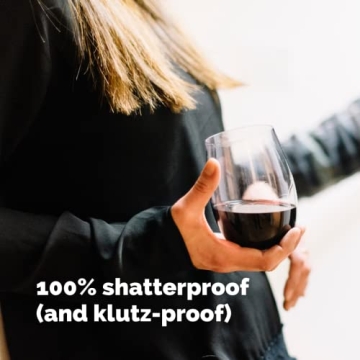 Unbreakable Stemless Wine Glasses, 16oz, Stylish and Safe