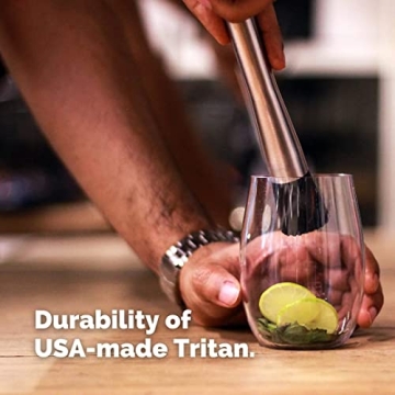 Unbreakable Stemless Wine Glasses, 16oz, Stylish and Safe