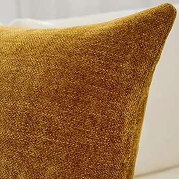 Anickal 18x18 Ochre Pillow Covers Set of 2 for Home